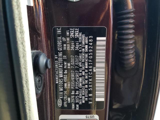 Photo 10 from auction – 2015 KIA SORENTO LX with VIN 5XYKTCA61FG592483