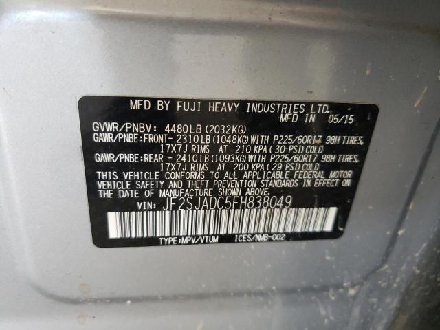 Photo 10 from auction – 2015 SUBARU FORESTER 2 with VIN JF2SJADC5FH838049