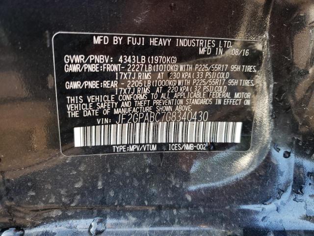 Photo 10 from auction – 2016 SUBARU CROSSTREK with VIN JF2GPABC7G8340430