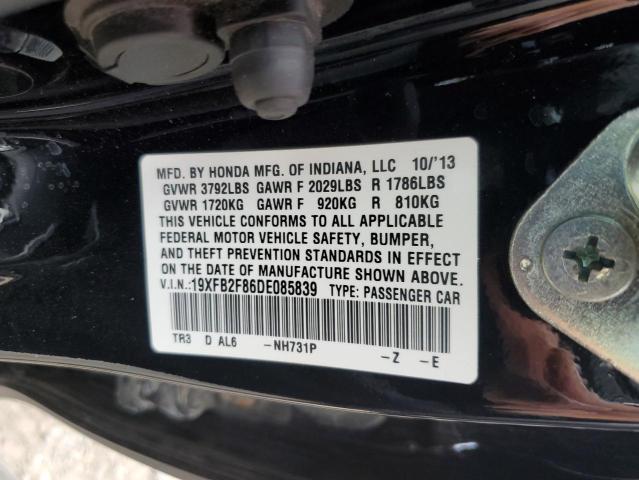 Photo 10 from auction – 2013 HONDA CIVIC EX with VIN 19XFB2F86DE085839