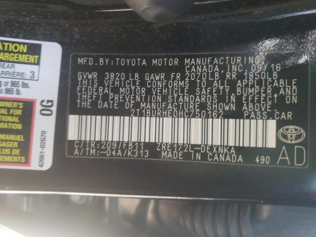 Photo 10 from auction – 2017 TOYOTA COROLLA L with VIN 2T1BURHE0HC750162