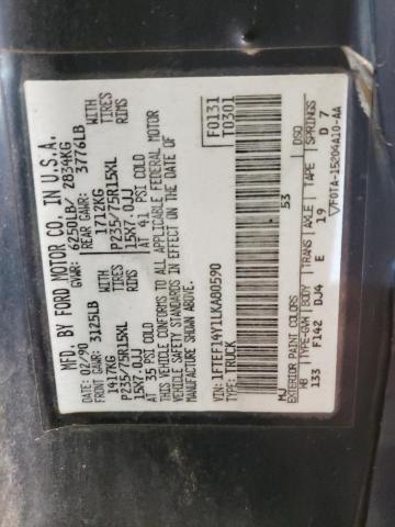 Photo 10 from auction – 1990 FORD F150 with VIN 1FTEF14Y1LKA80590