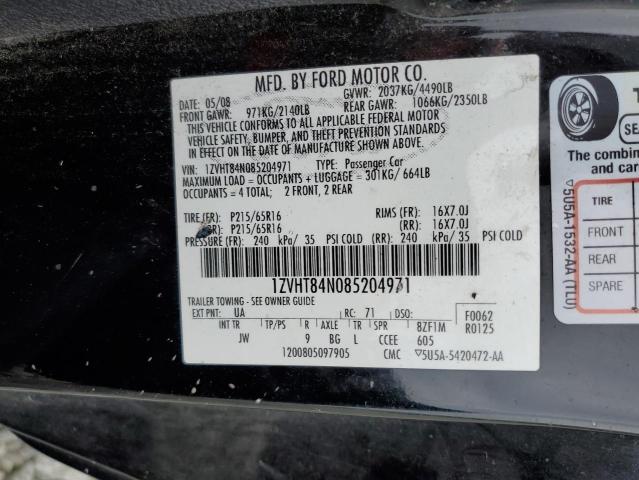 Photo 10 from auction – 2008 FORD MUSTANG with VIN 1ZVHT84N085204971