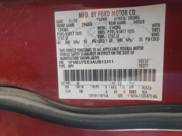 Photo 10 from auction – 2010 FORD EXPLORER E with VIN 1FMEU7EE3AUB13311