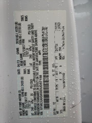 Photo 10 from auction – 2013 FORD ESCAPE SE with VIN 1FMCU0GX0DUD57158