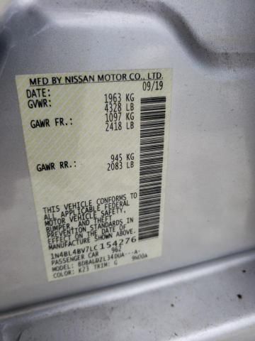Photo 10 from auction – 2020 NISSAN ALTIMA S with VIN 1N4BL4BV7LC154276