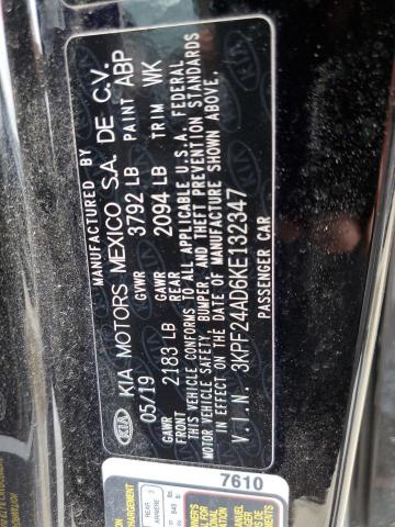 Photo 10 from auction – 2019 KIA FORTE FE with VIN 3KPF24AD6KE132347