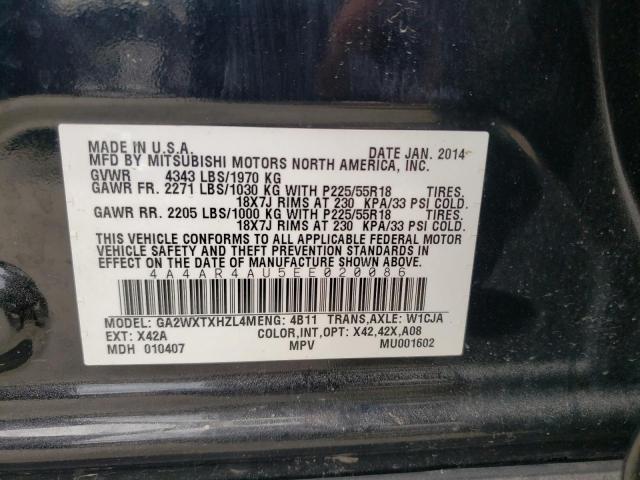 Photo 10 from auction – 2014 MITSUBISHI OUTLANDER with VIN 4A4AR4AU5EE020086