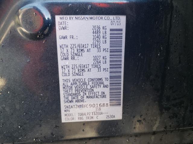 Photo 10 from auction – 2015 NISSAN ROGUE S with VIN 5N1AT2MT0FC901688