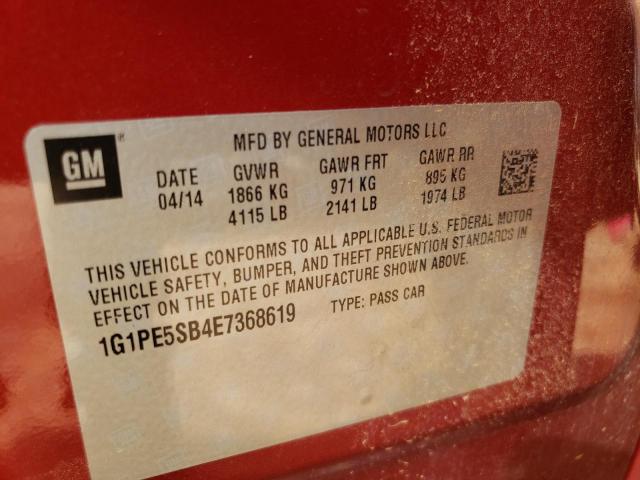 Photo 10 from auction – 2014 CHEVROLET CRUZE LT with VIN 1G1PE5SB4E7368619