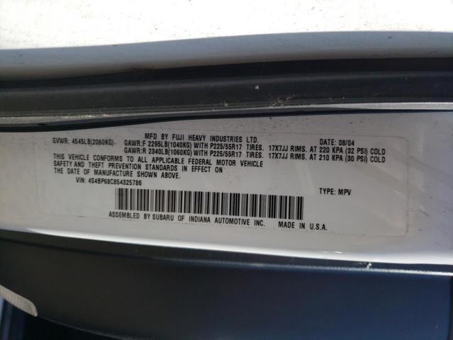 Photo 10 from auction – 2005 SUBARU LEGACY OUT with VIN 4S4BP68C854325786