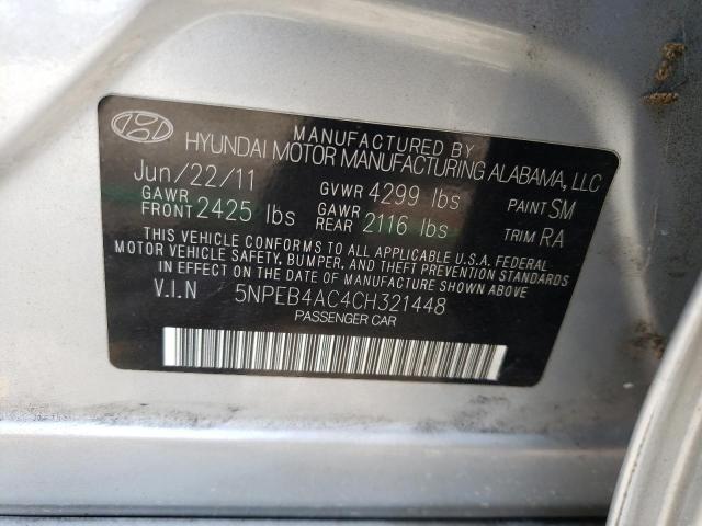 Photo 10 from auction – 2012 HYUNDAI SONATA GLS with VIN 5NPEB4AC4CH321448