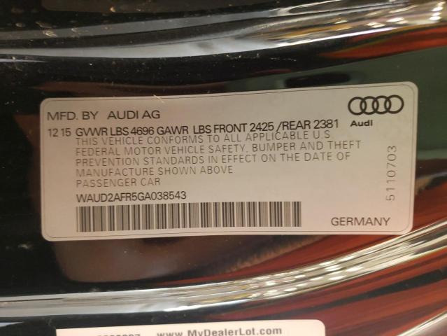 Photo 10 from auction – 2016 AUDI A5 PREMIUM with VIN WAUD2AFR5GA038543