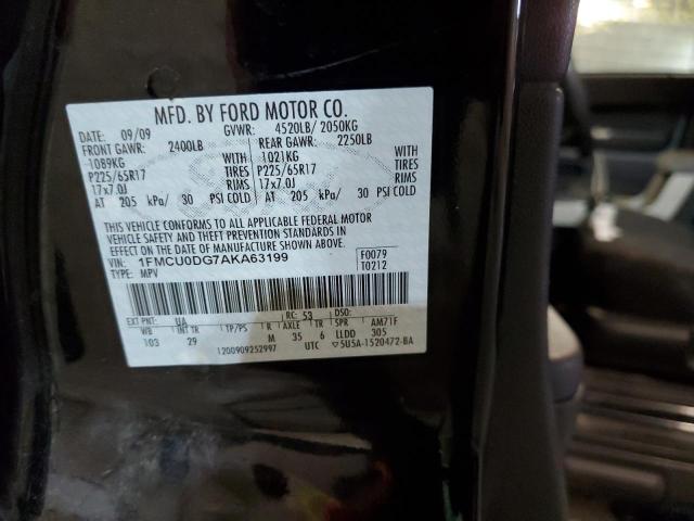 Photo 10 from auction – 2010 FORD ESCAPE XLT with VIN 1FMCU0DG7AKA63199