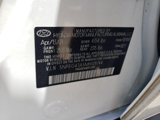 Photo 10 from auction – 2021 HYUNDAI SONATA SE with VIN 5NPEG4JA5MH128744