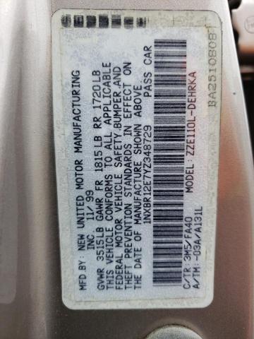 Photo 10 from auction – 2000 TOYOTA COROLLA with VIN 1NXBR12E7YZ348729