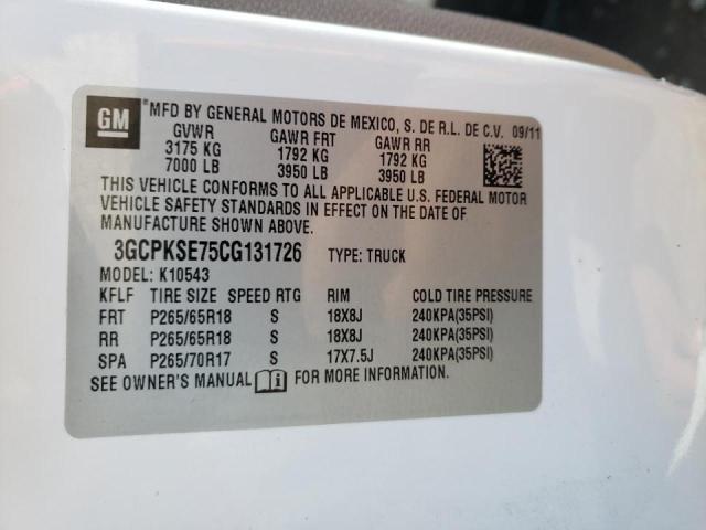 Photo 10 from auction – 2012 CHEVROLET SILVERADO with VIN 3GCPKSE75CG131726