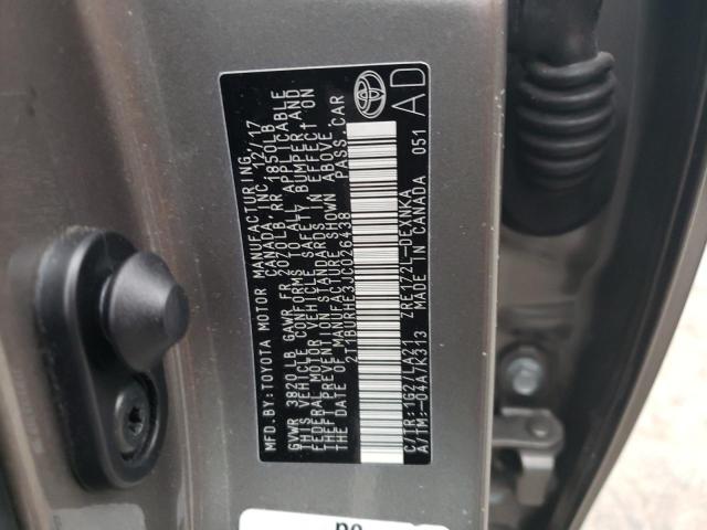 Photo 10 from auction – 2018 TOYOTA COROLLA L with VIN 2T1BURHE3JC026438