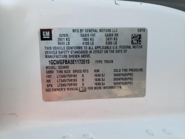 Photo 10 from auction – 2014 CHEVROLET EXPRESS G2 with VIN 1GCWGFBA3E1172619