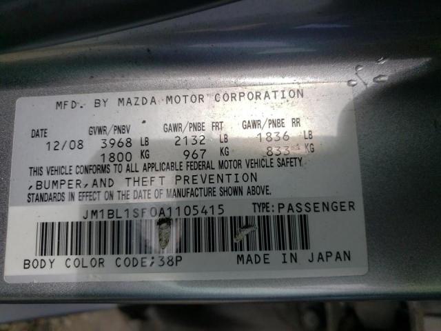 Photo 10 from auction – 2010 MAZDA 3 I with VIN JM1BL1SF0A1105415