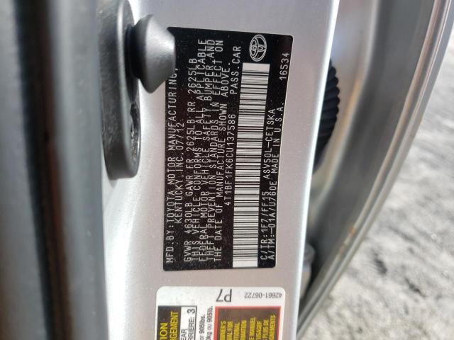 Photo 10 from auction – 2012 TOYOTA CAMRY BASE with VIN 4T1BF1FK6CU137586