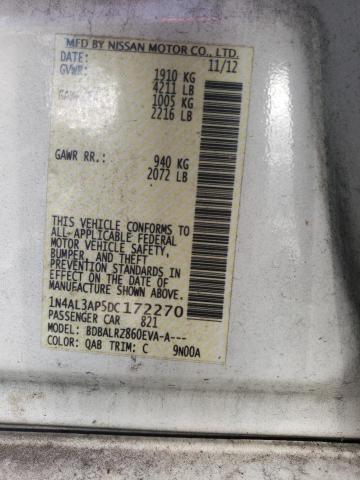 Photo 10 from auction – 2013 NISSAN ALTIMA 2.5 with VIN 1N4AL3AP5DC172270