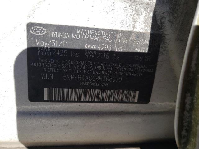 Photo 10 from auction – 2011 HYUNDAI SONATA GLS with VIN 5NPEB4AC6BH308070