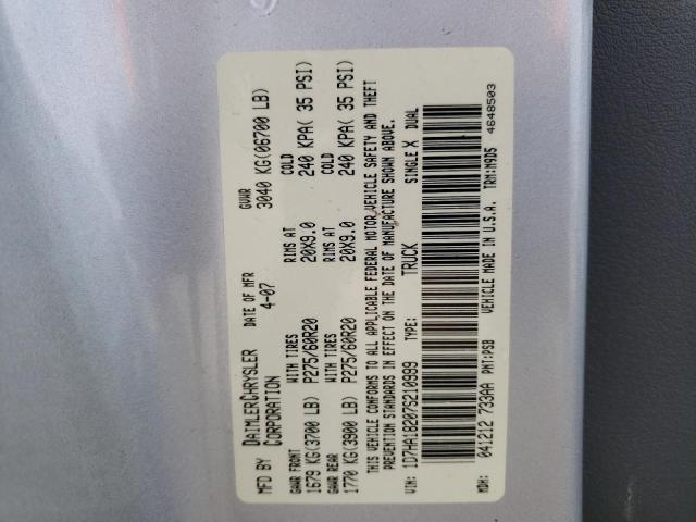 Photo 10 from auction – 2007 DODGE RAM 1500 S with VIN 1D7HA18207S210999