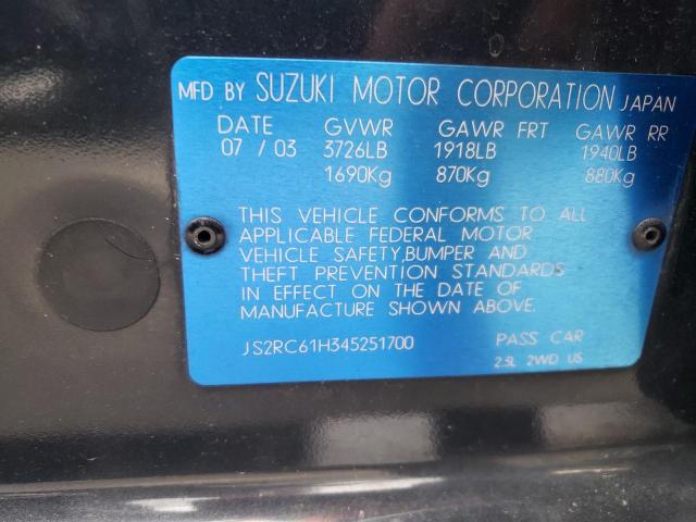 Photo 10 from auction – 2004 SUZUKI AERIO SX with VIN JS2RC61H345251700