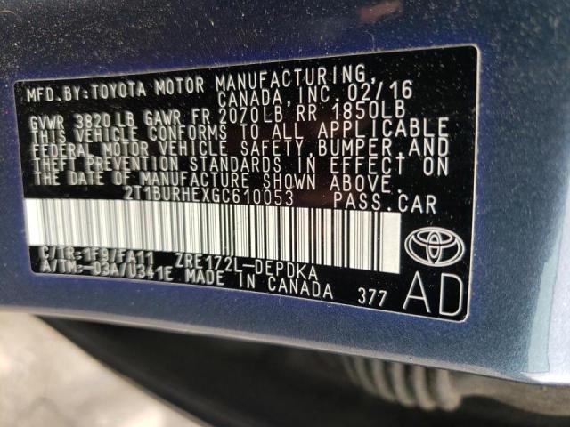 صورة رقم 10 من المزاد - 2016 TOYOTA COROLLA L مع VIN 2T1BURHEXGC610053
