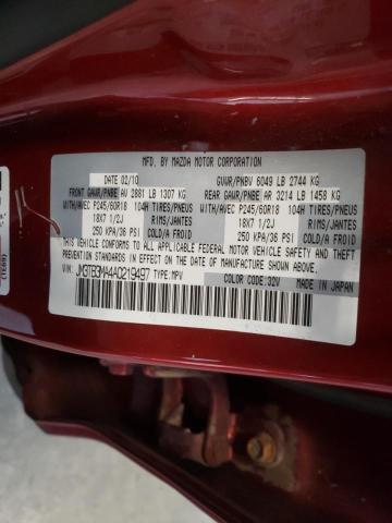 Photo 10 from auction – 2010 MAZDA CX-9 with VIN JM3TB3MA4A0219497