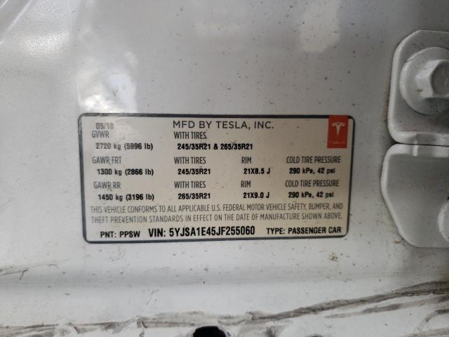 Photo 10 from auction – 2018 TESLA MODEL S with VIN 5YJSA1E45JF255060