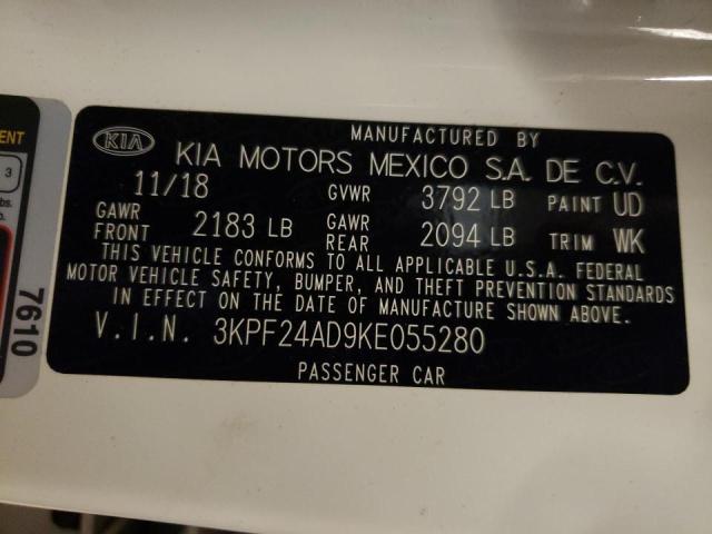 Photo 10 from auction – 2019 KIA FORTE FE with VIN 3KPF24AD9KE055280