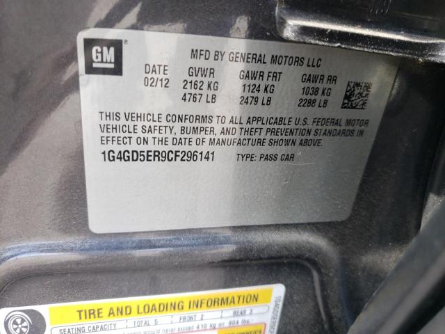 Photo 10 from auction – 2012 BUICK LACROSSE P with VIN 1G4GD5ER9CF296141