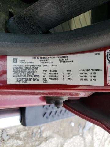 Photo 10 from auction – 2004 CHEVROLET COLORADO with VIN 1GCDT136X48189455