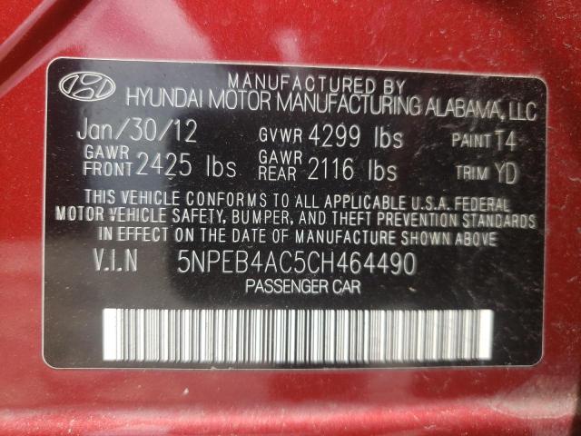 Photo 10 from auction – 2012 HYUNDAI SONATA GLS with VIN 5NPEB4AC5CH464490