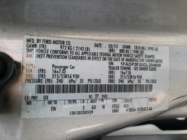 Photo 10 from auction – 2013 FORD FOCUS SE with VIN 1FADP3F20DL294808