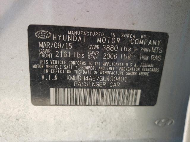 Photo 10 from auction – 2016 HYUNDAI ELANTRA SE with VIN KMHDH4AE7GU490401