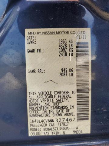 Photo 10 from auction – 2022 NISSAN ALTIMA SR with VIN 1N4BL4CV6NN327467