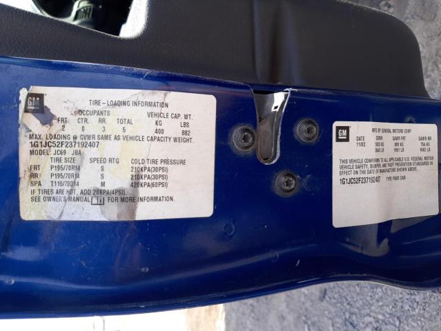 Photo 10 from auction – 2003 CHEVROLET CAVALIER with VIN 1G1JC52F237192407