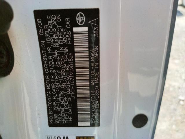 Photo 10 from auction – 2009 TOYOTA SCION TC with VIN JTKDE167190281826