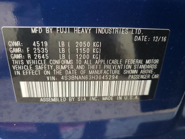 Photo 10 from auction – 2017 SUBARU LEGACY 2.5 with VIN 4S3BNAN63H3045294