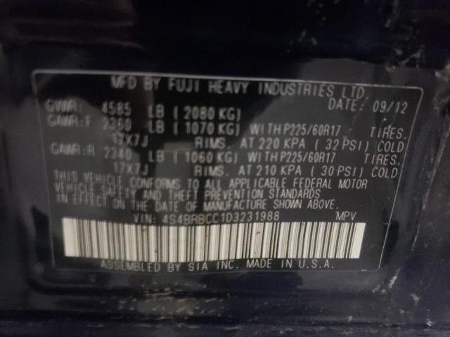 Photo 10 from auction – 2013 SUBARU OUTBACK 2. with VIN 4S4BRBCC1D3231988