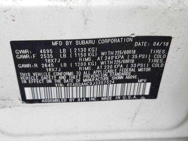 Photo 10 from auction – 2018 SUBARU OUTBACK 2. with VIN 4S4BSANC9J3357524