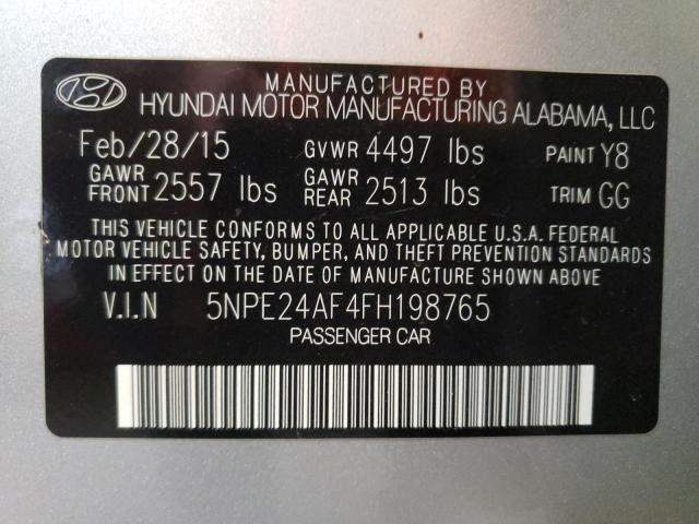 Photo 10 from auction – 2015 HYUNDAI SONATA SE with VIN 5NPE24AF4FH198765