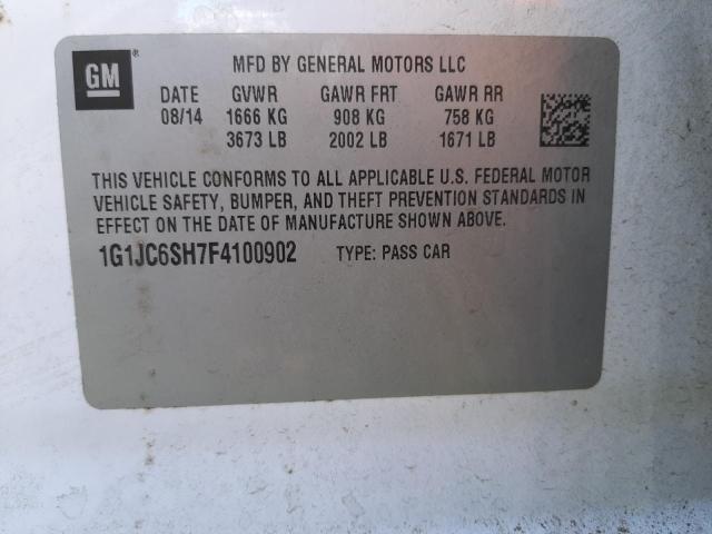 Photo 10 from auction – 2015 CHEVROLET SONIC LT with VIN 1G1JC6SH7F4100902