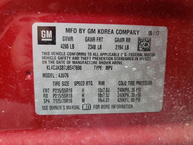 Photo 10 from auction – 2018 BUICK ENCORE PRE with VIN KL4CJASB7JB547698