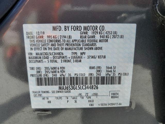 Photo 10 from auction – 2020 FORD ECOSPORT S with VIN MAJ6S3GL5LC344826