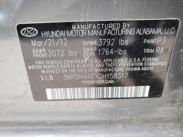 Photo 10 from auction – 2013 HYUNDAI ELANTRA GL with VIN 5NPDH4AEXDH158317