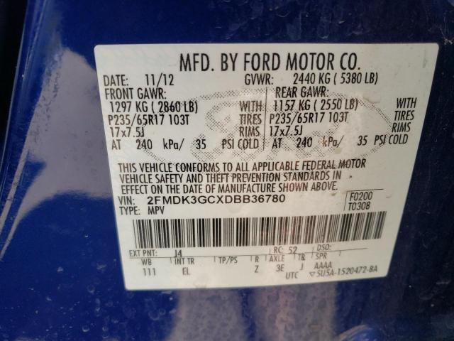 Photo 10 from auction – 2013 FORD EDGE SE with VIN 2FMDK3GCXDBB36780